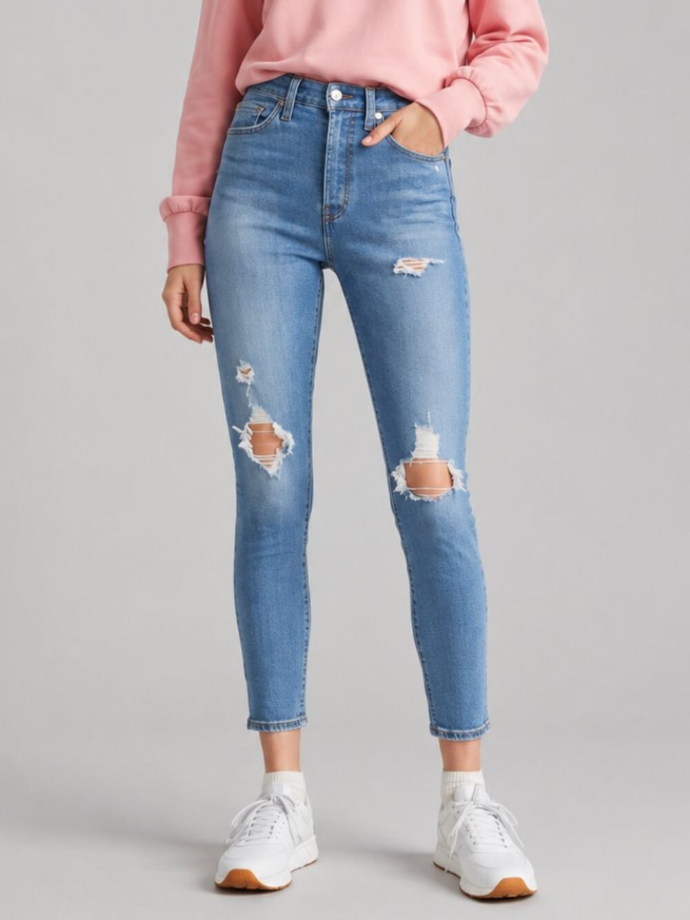 LEVI'S Wedgie Fit High Rise Skinny Distressed Denim Jeans Size 24